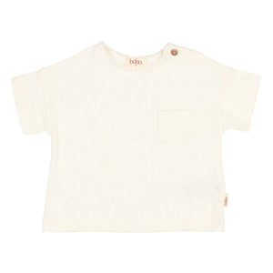 Búho - Camiseta de lino con bolsillo | Blanco