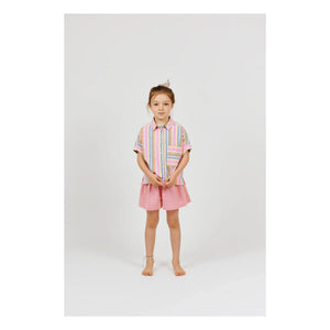Arsène et Les Pipelettes - Pantalones cortos de seersucker Vichy | Rosa