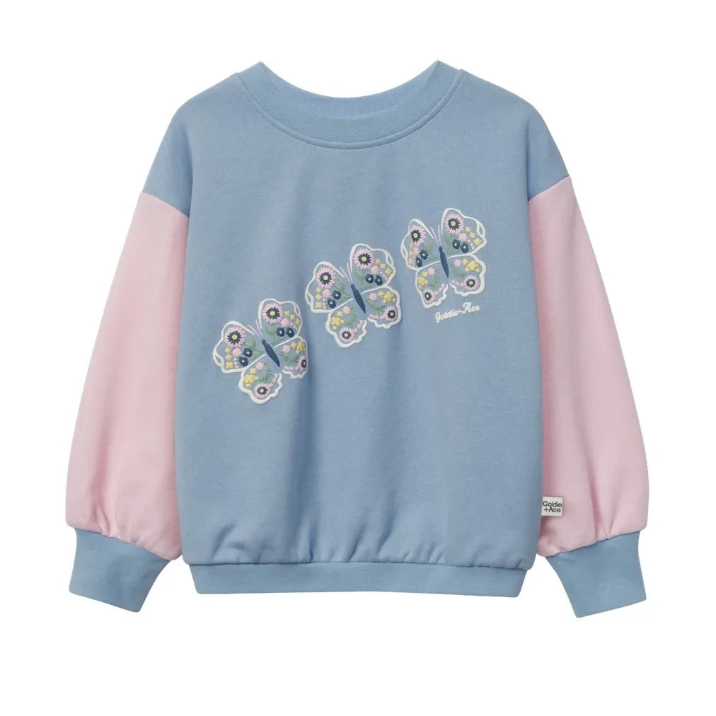 Goldie + Ace - Sudadera Mariposa Oversize | Azul