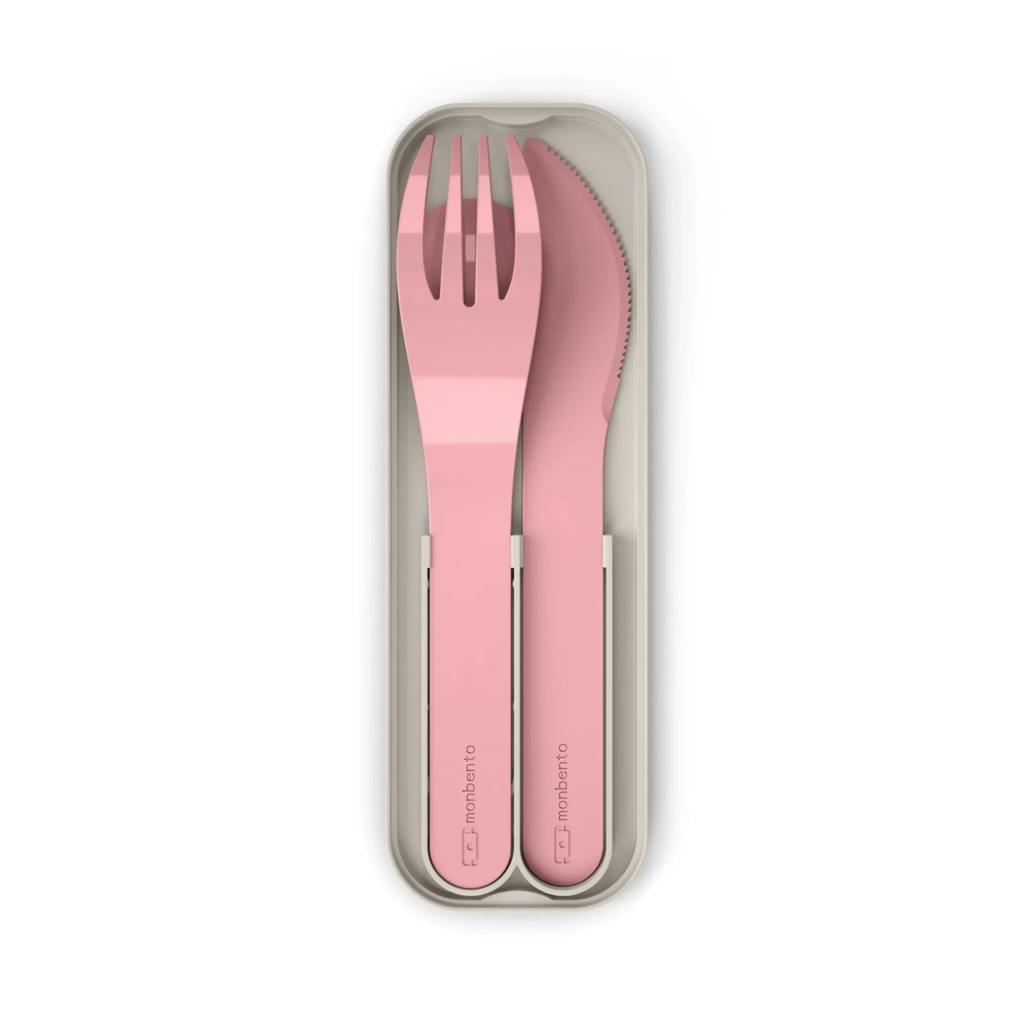 Monbento - MB Pocket Color Set de cubiertos biodegradables | Rosa