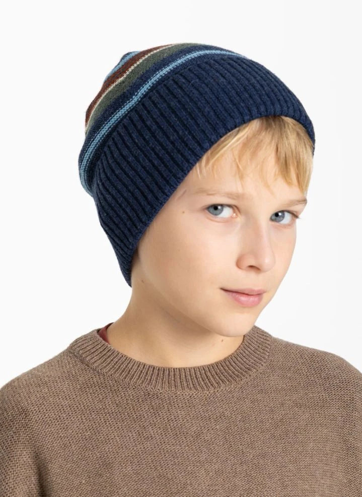 Smallable Kid - Gorra de lana a rayas Miro | Azul