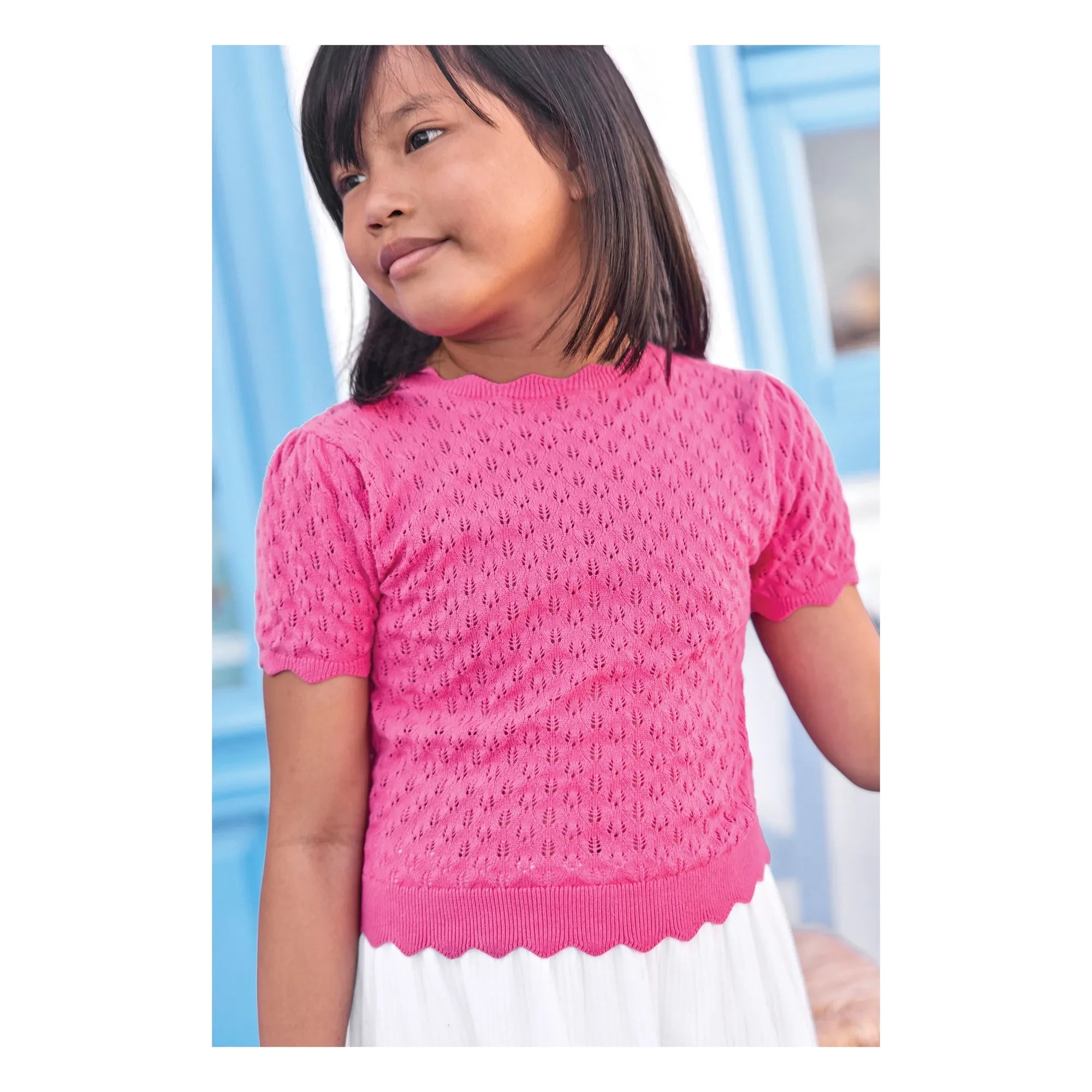 Tartine et Chocolat - Camiseta de punto festoneada | Rosa