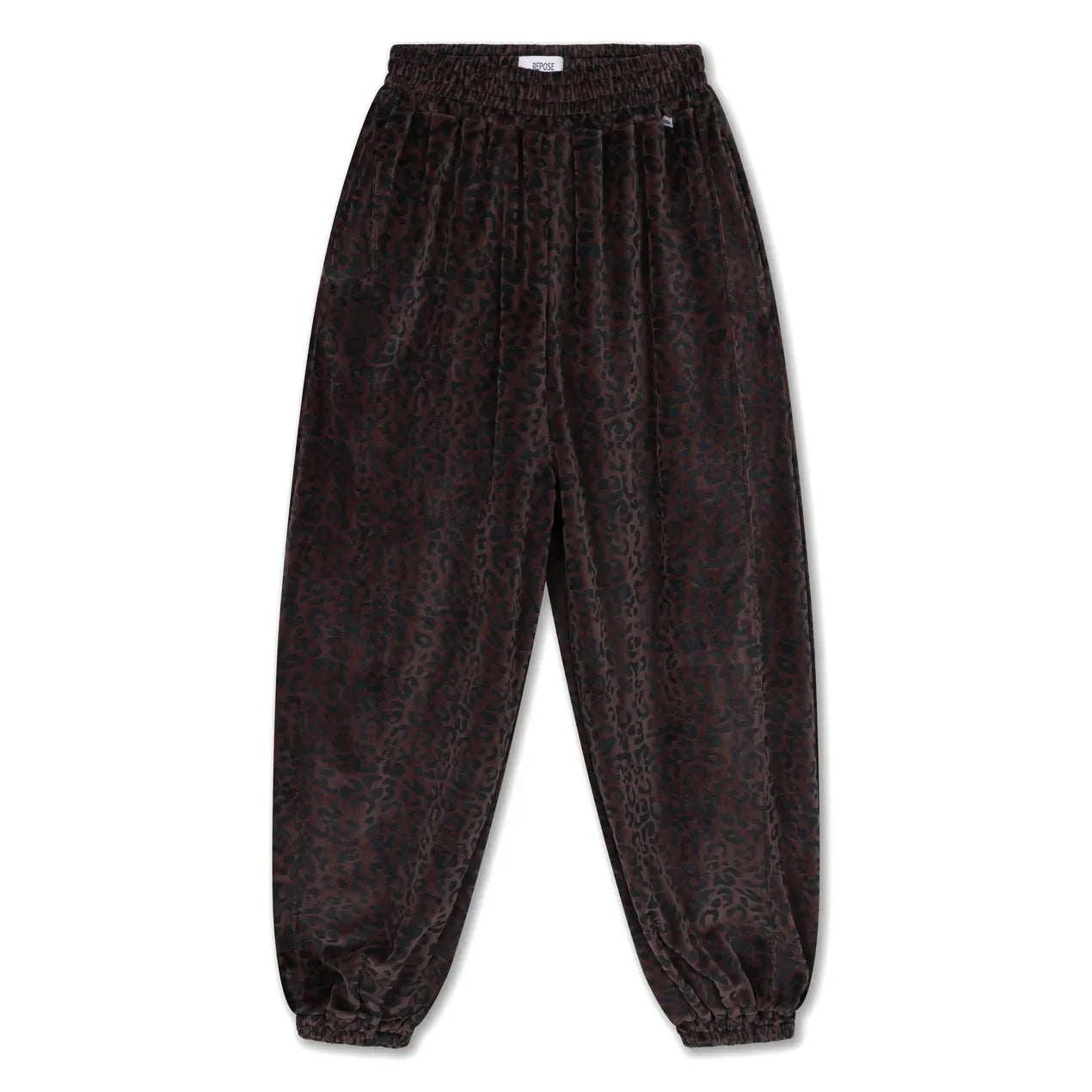 Repose AMS - Pantalón jogger de algodón orgánico con estampado de leopardo | Marrón
