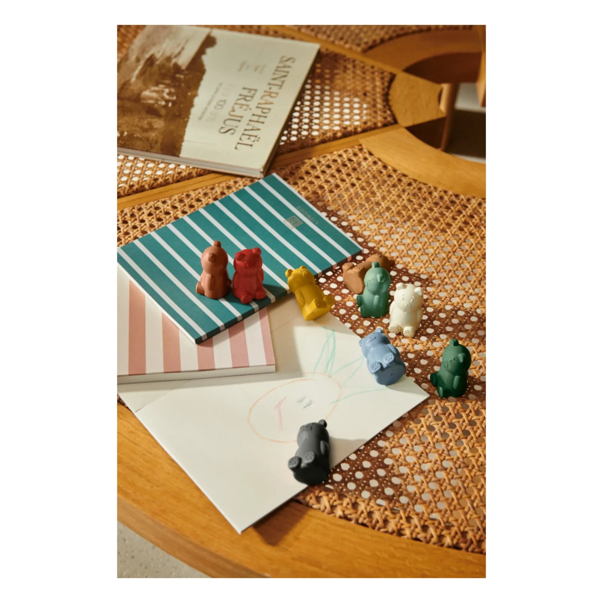 Liewood - Cuadernos A5 Sidney - Set de 3 | Criaturas marinas/Rayas mixtas