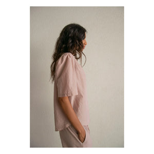 THEAVANT - Blusa de popelín de seda y algodón Carine | Beige