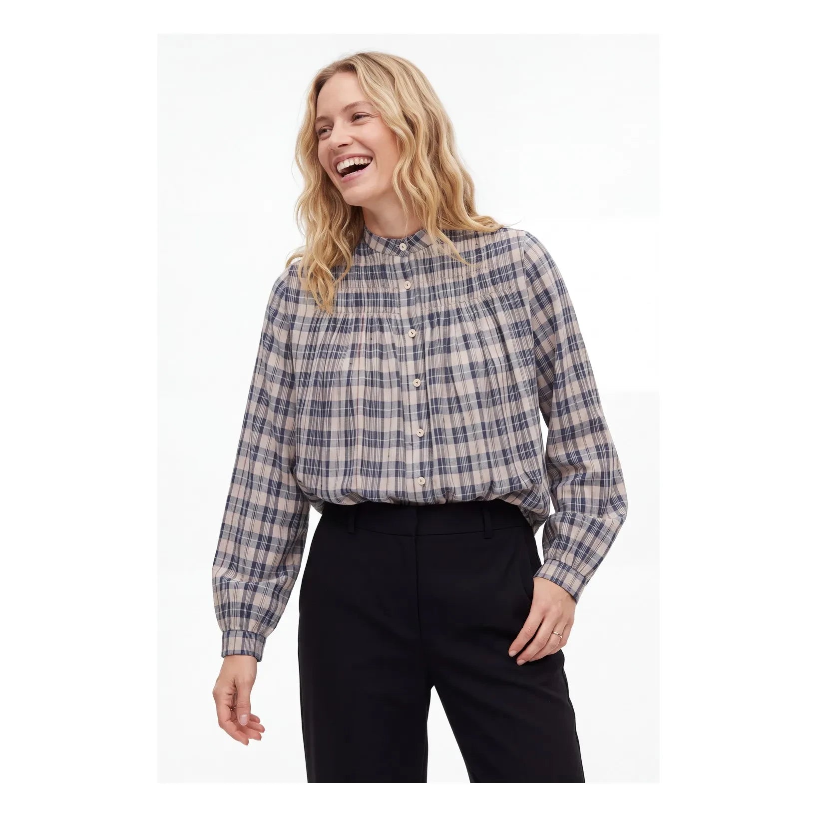 Virginie de Vinster - Blusa Pierre de Seda y Lino | Azul