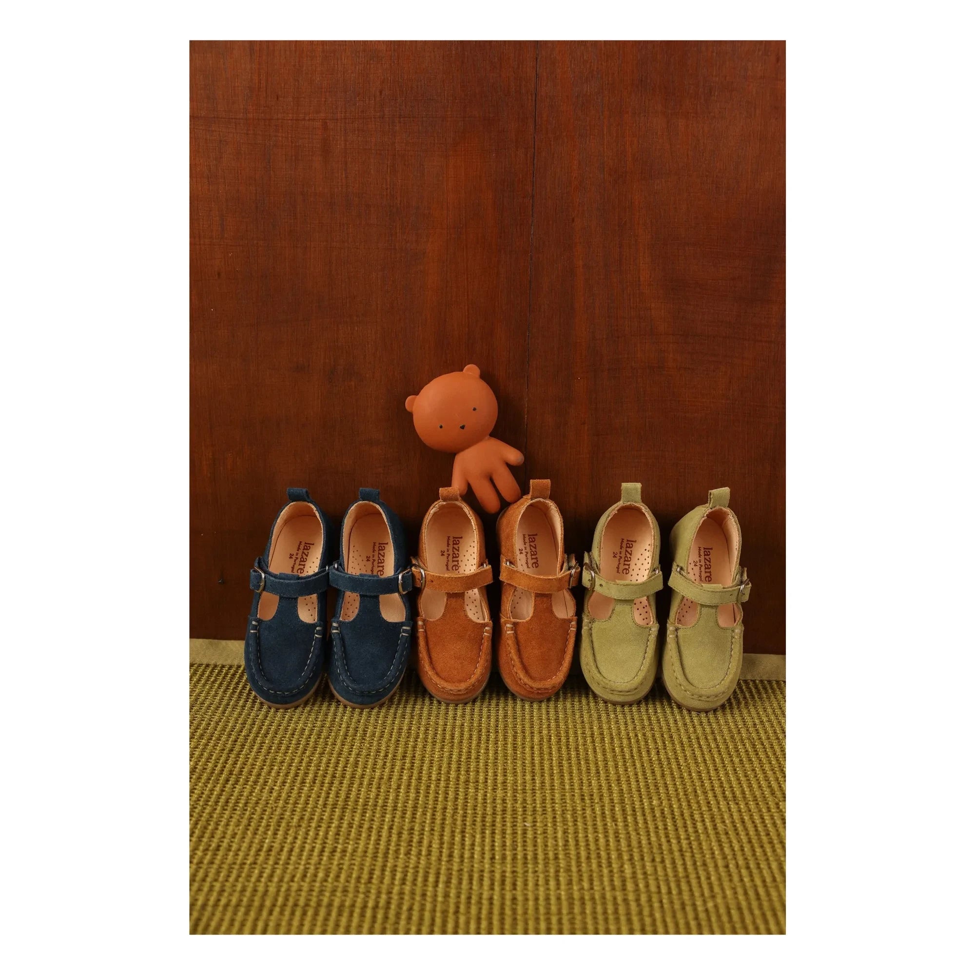 Lazare - Zapatos de ante color oliva para bebé | Azul marino