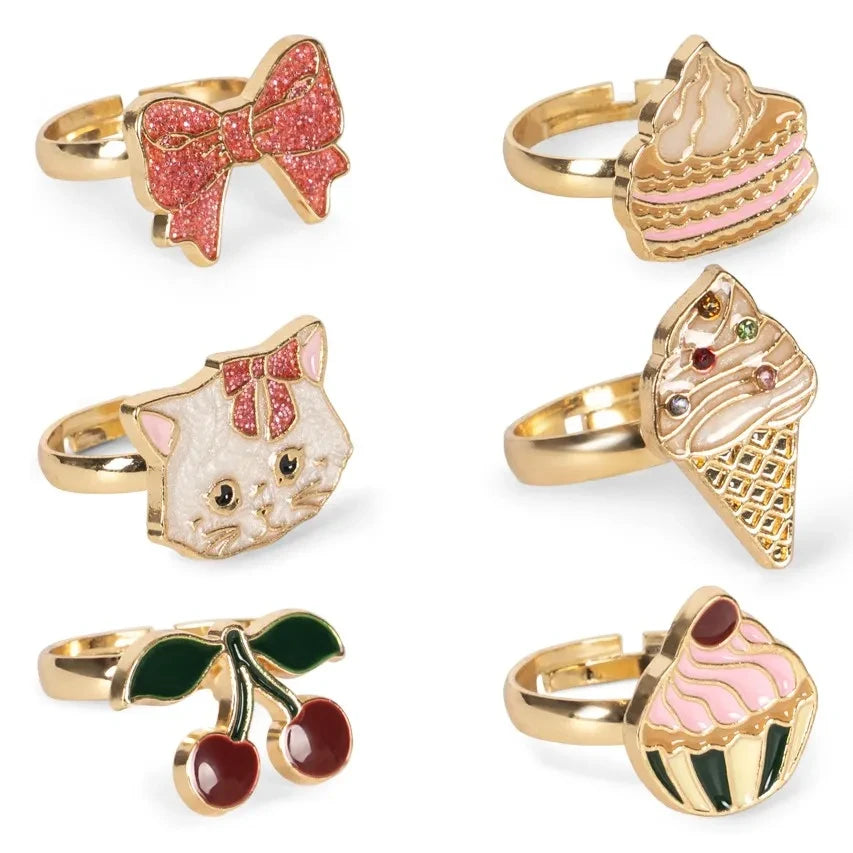 Konges Sløjd - Set de 6 Anillos Ajustables | Dorado