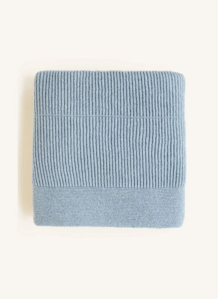 Hvid - Gaston Laine Merinos Manta | Azul claro