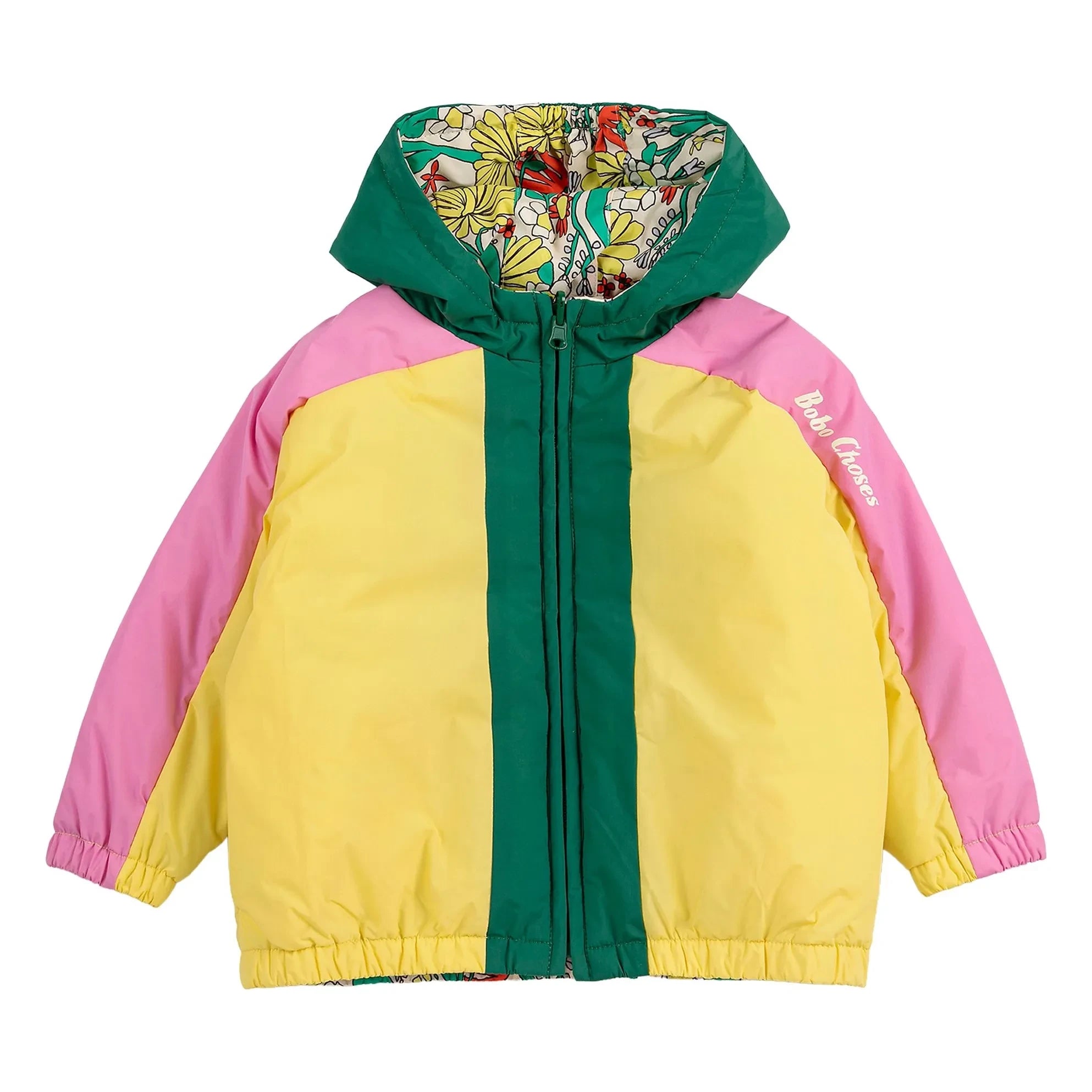 Bobo Choses - Chaqueta de bebé reversible de fibra reciclada con bloques de color | Amarillo