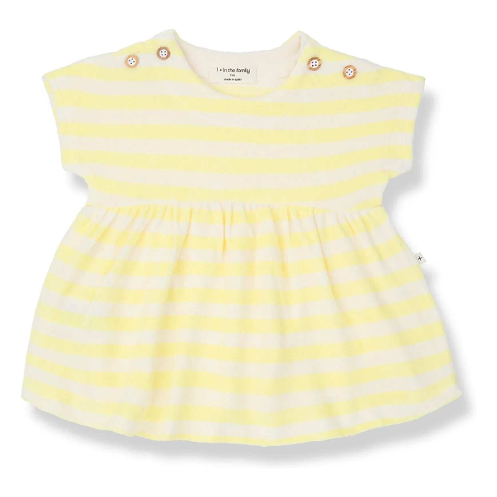 1+ in the family - Vestido Macedonia de toalla a rayas | Amarillo claro