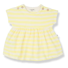 1+ in the family - Vestido Macedonia de toalla a rayas | Amarillo claro