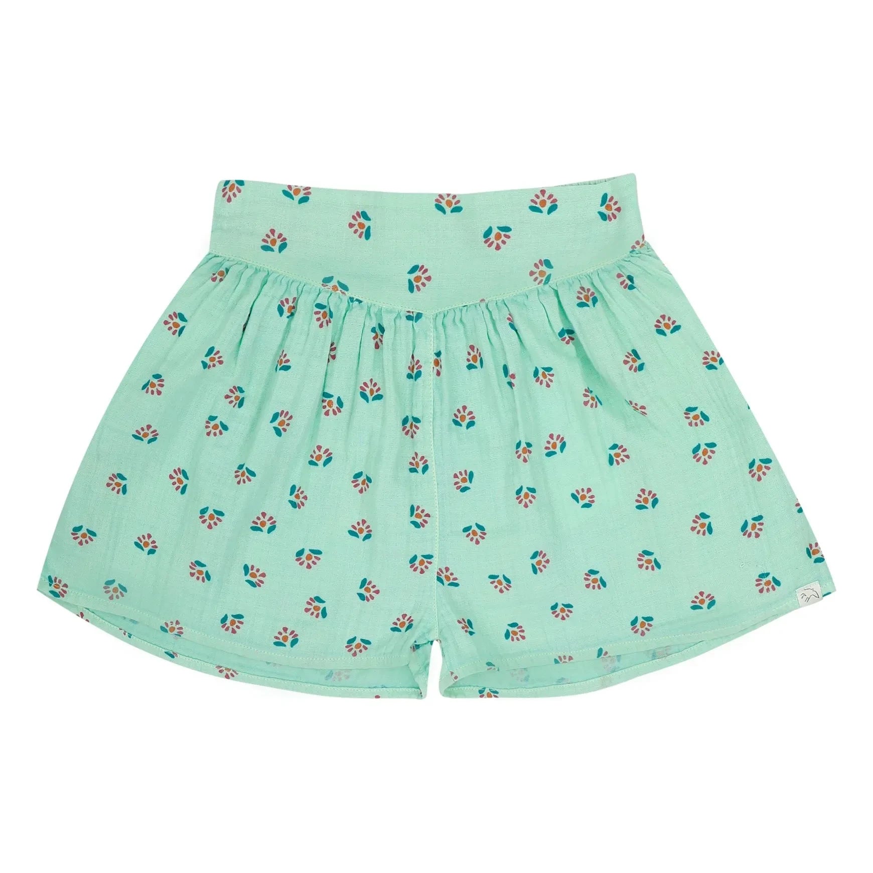 Jenest - Pantalones Cortos de Verano de Algodón Orgánico con Estampado Floral | Turquesa