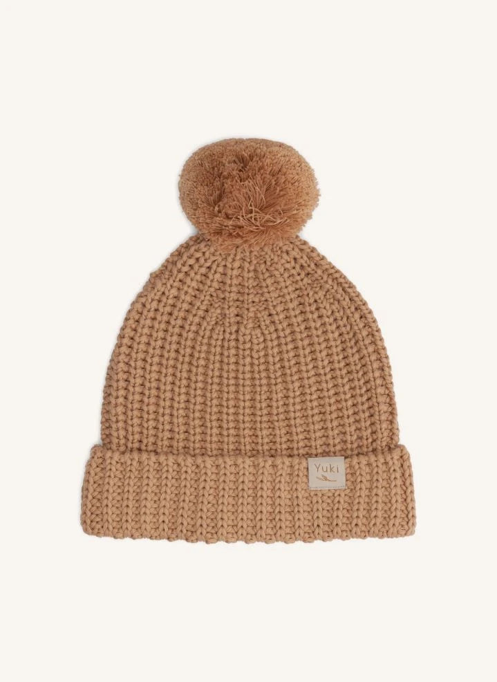 Yuki - Gorro de punto de algodón orgánico | Rosa empolvado
