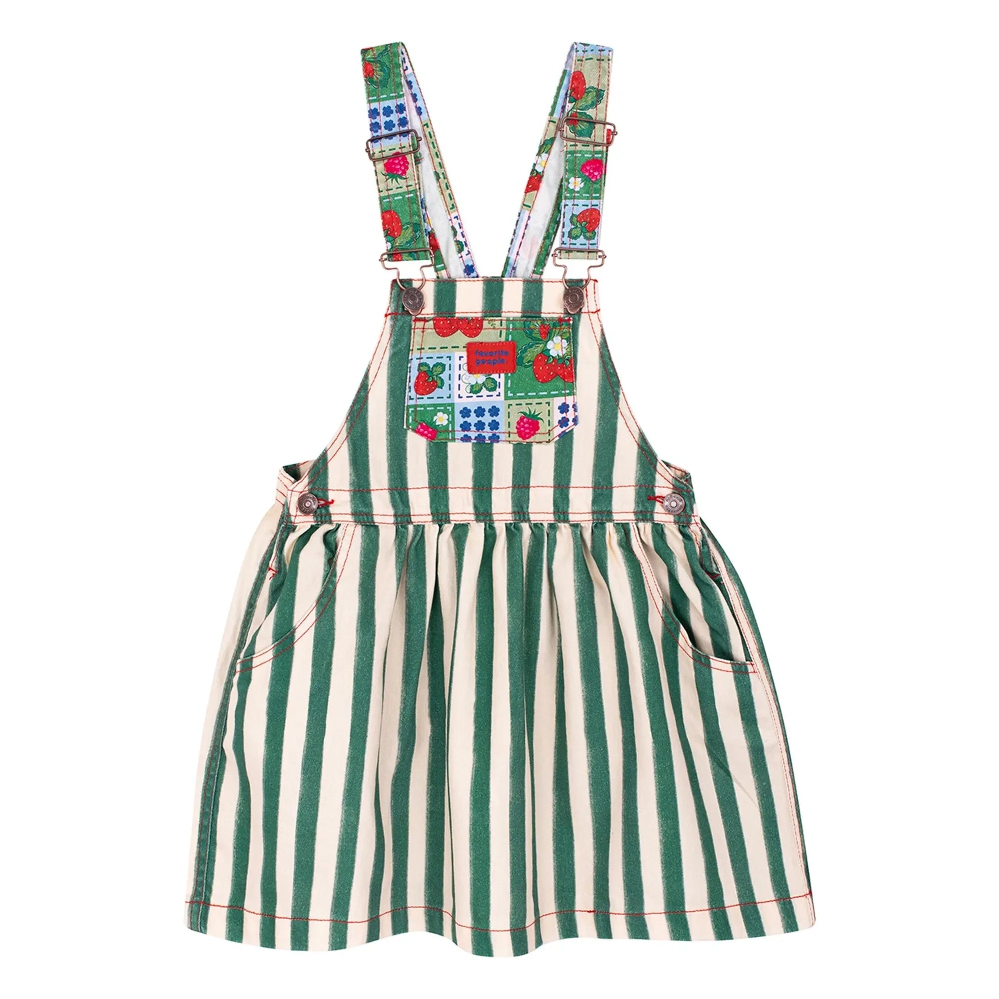 Favorite People - Vestido Peto Fragola Rayado | Verde