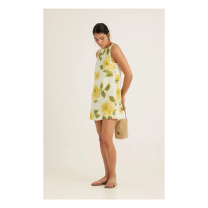 Peony - Vestido Recto de Lino | Amarillo