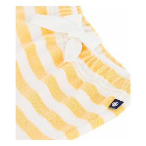 Petit Bateau - Pantalón corto de rizo a rayas | Amarillo