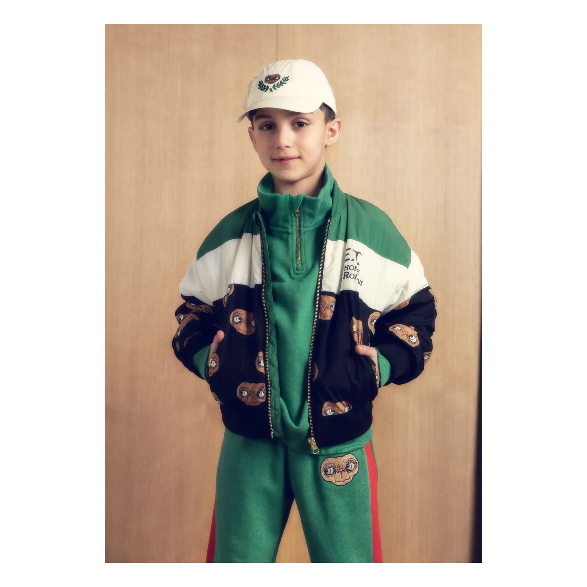 Mini Rodini - Jogger con ribete E.T. 100% algodón orgánico | Verde