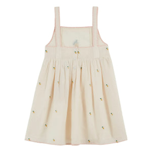 Emile et Ida - Vestido con bordado de limón | Crema
