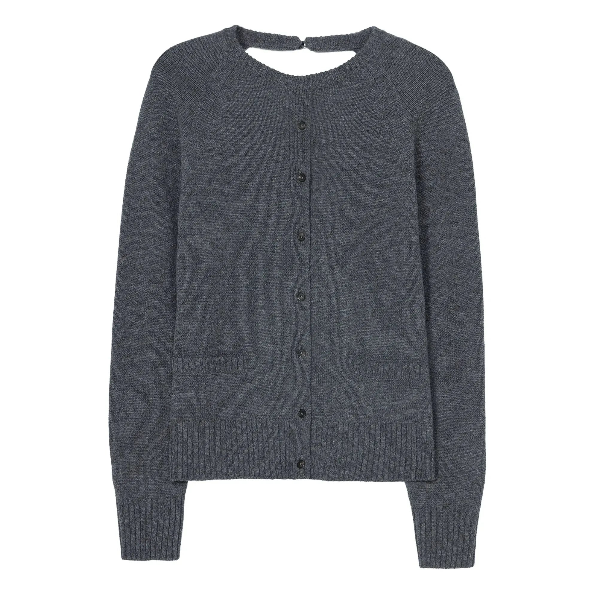 Cordera - Suéter halter de lana merino gris