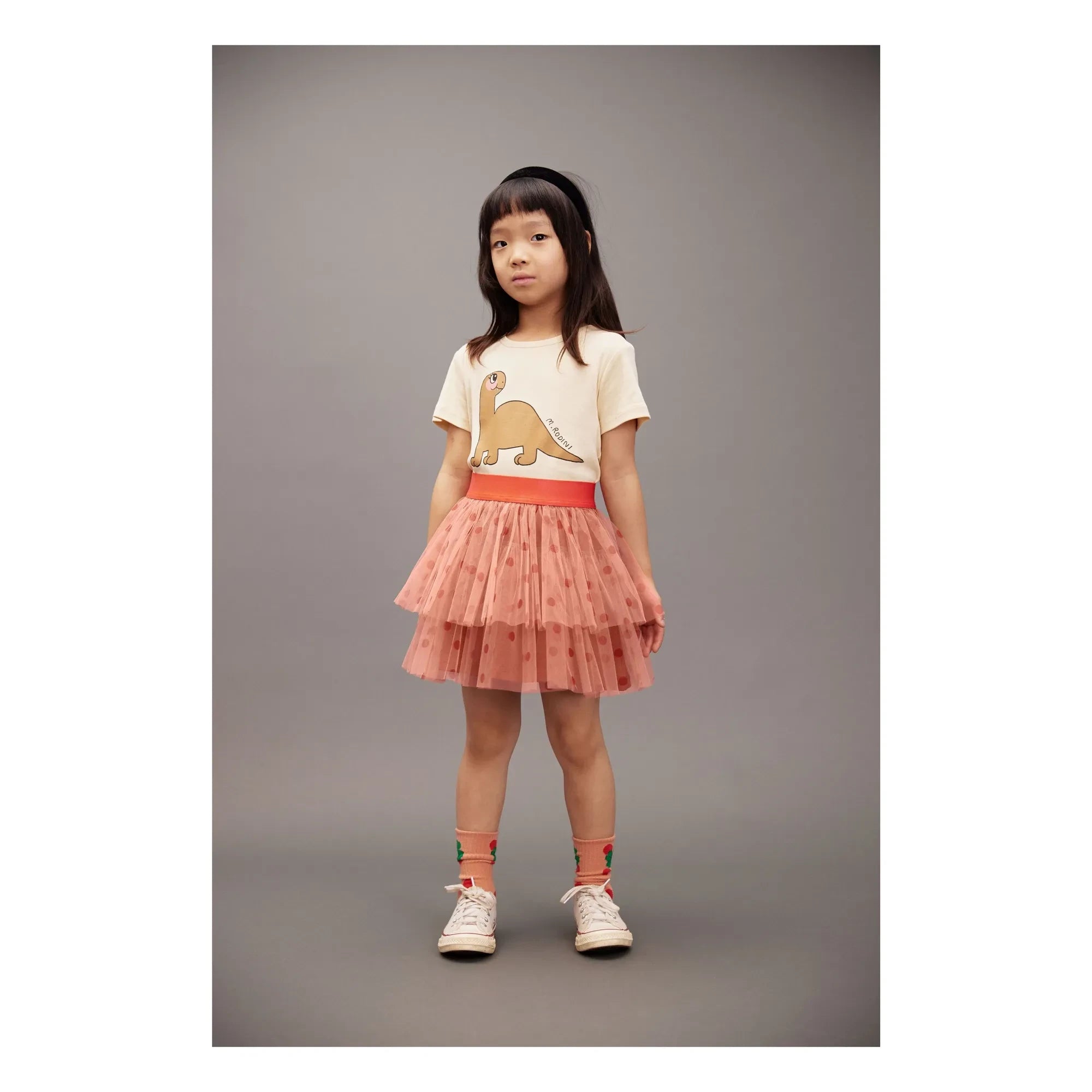Mini Rodini - Falda de tul con lunares | Rosa
