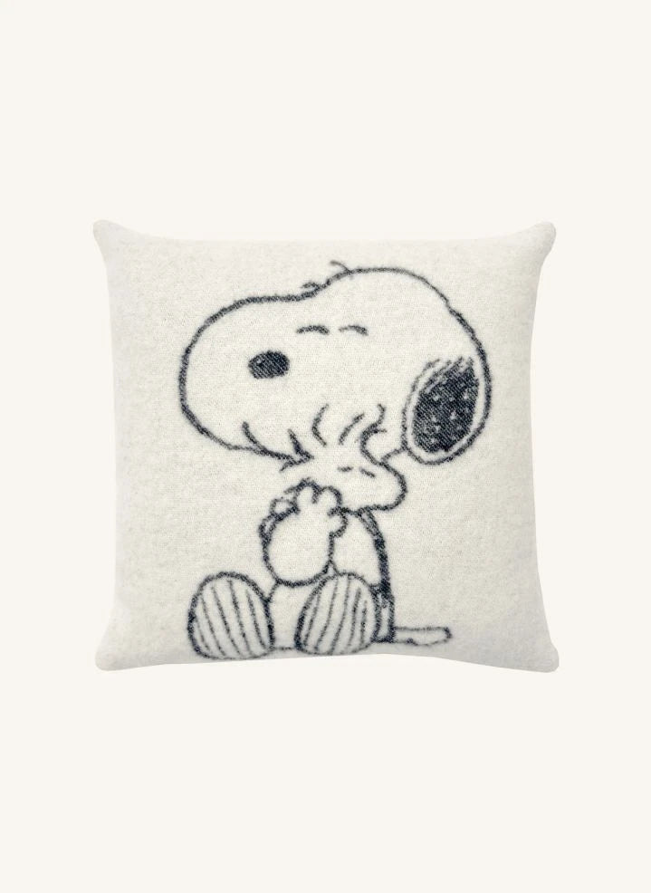 Maison Deux - Peanuts funda de cojín de lana | Negro