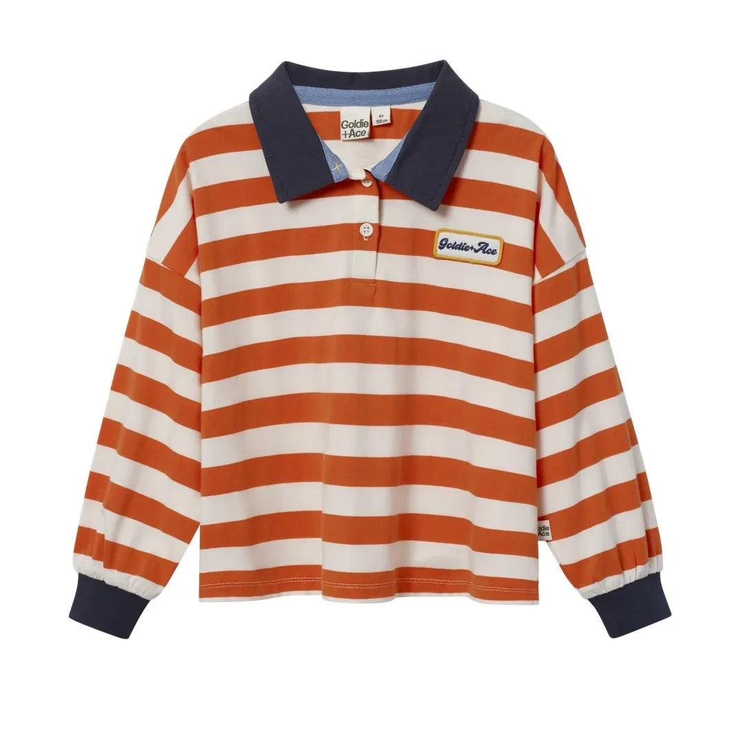 Goldie + Ace - Polo Rugby de Rayas | Naranja