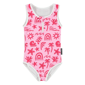 Beach & Bandits - Bañador de una Pieza con Protección UV de Fibra Reciclada que Creará un Ambiente Tropical | Rosa