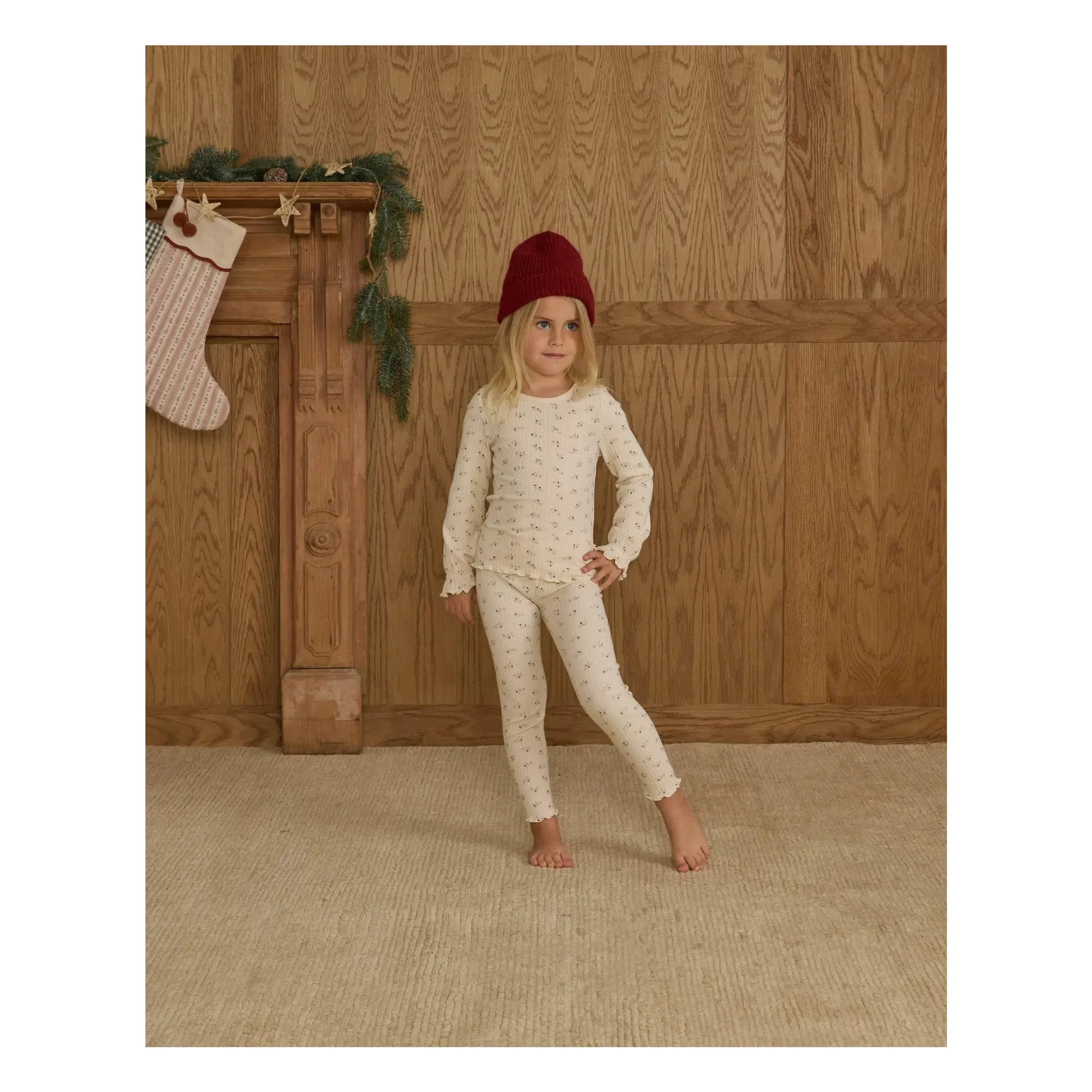 Rylee + Cru - Leggings acanalados con estampado floral | Crudo