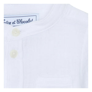 Tartine et Chocolat - Camisa con bolsillo de gasa de algodón | Blanco