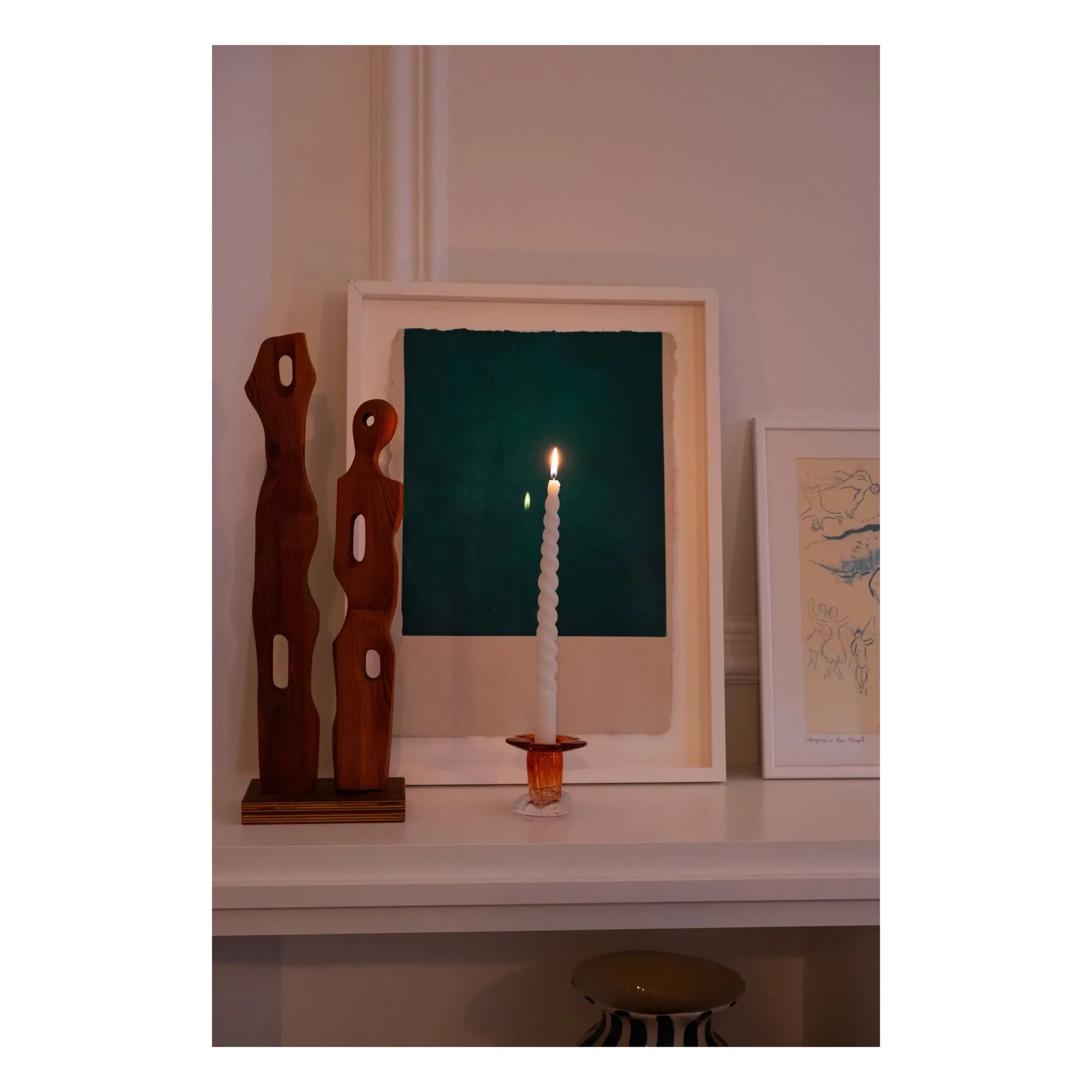 Denise - Candelabro de cristal Stella | Naranja