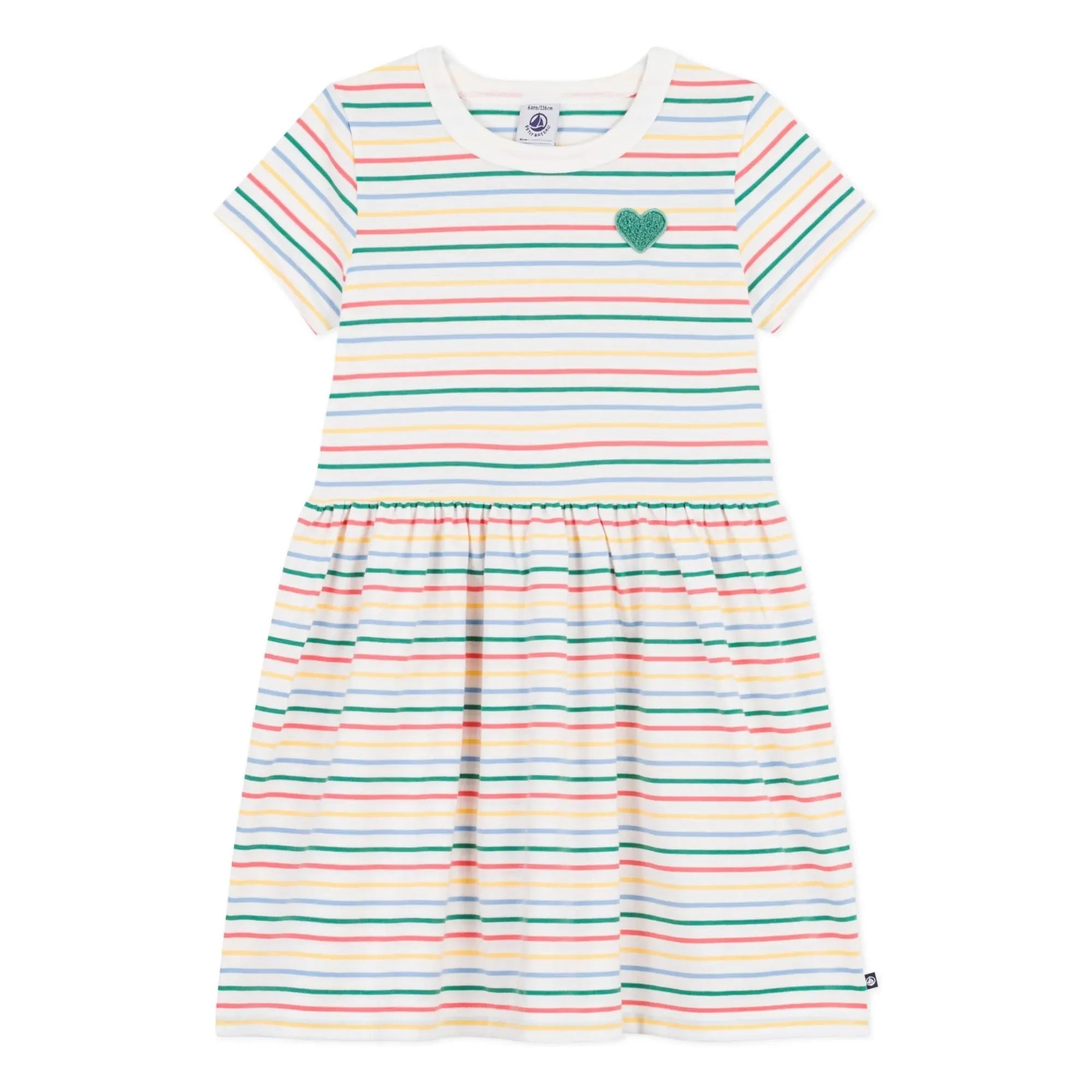 Petit Bateau - Vestido de rayas | Blanco