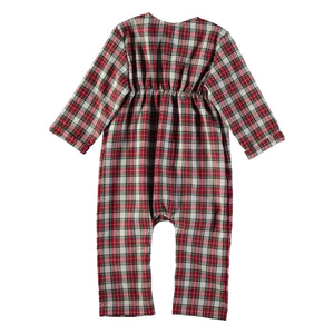 Risu Risu - Cosi Organik Pamuklu Ekose Pijama | Kırmızı