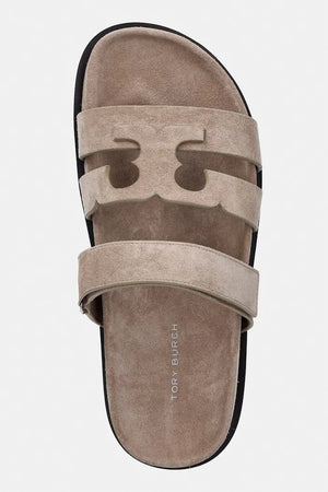 Tory Burch Ines Sport Slide - Sandalias planas de ante para mujer