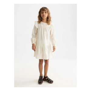 Scotch & Soda - Vestido Evasé Bordado con Volantes | Crudo
