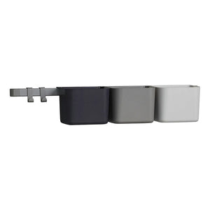 Leander - Estantes de almacenamiento - Set de 3 + 1 montaje en pared | Gris