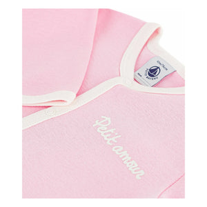 Petit Bateau - Pijama de algodón orgánico Dors Bien Petit Amour | Rosa