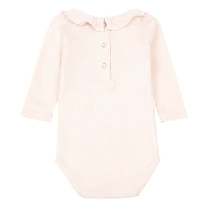 Bonton - Organik Pamuk Yaka Bebek Body | Açık Pudra