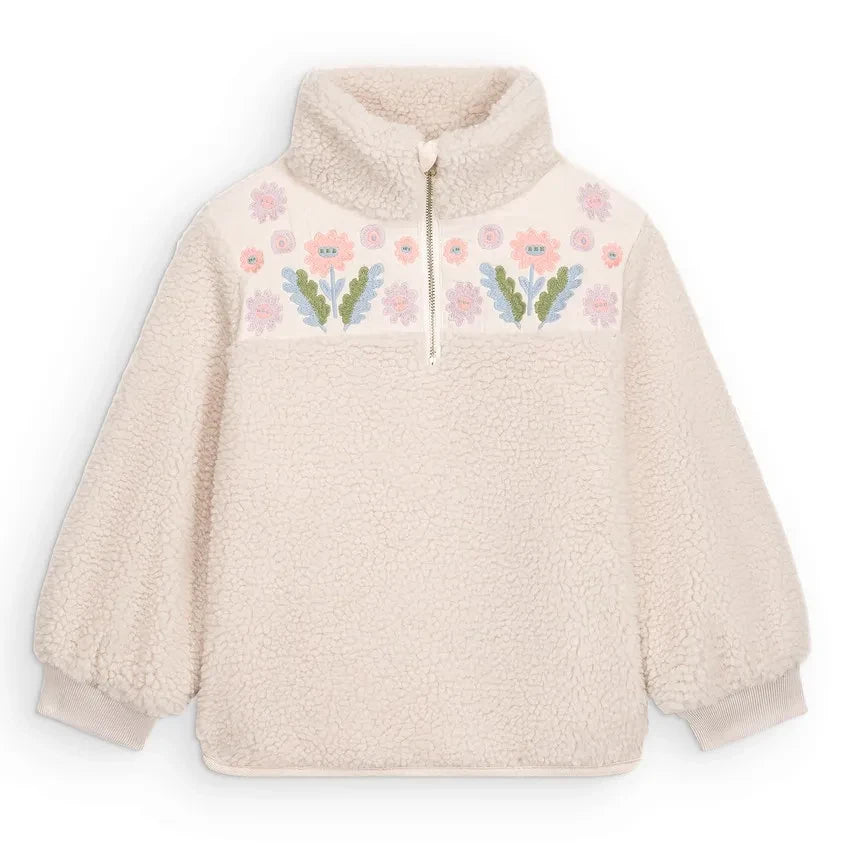 Louise Misha - Chaqueta con cremallera estilo sherpa Rosetta | Crema