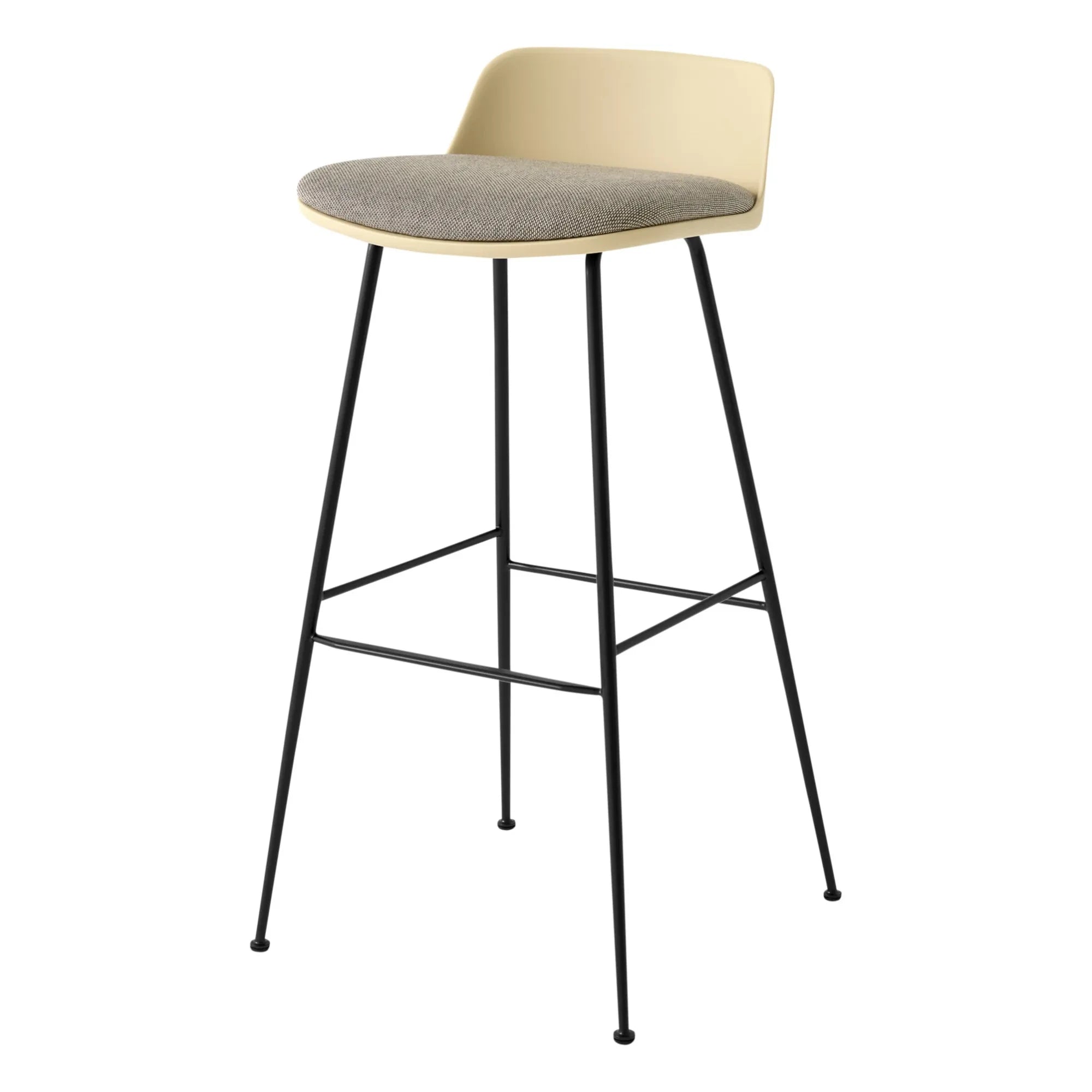& Tradition - Tabure bajo Rely AW87, estructura negra | Beige