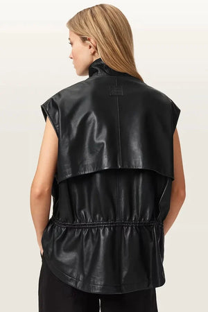Chaleco de cuero AllSaints para mujer FLOR