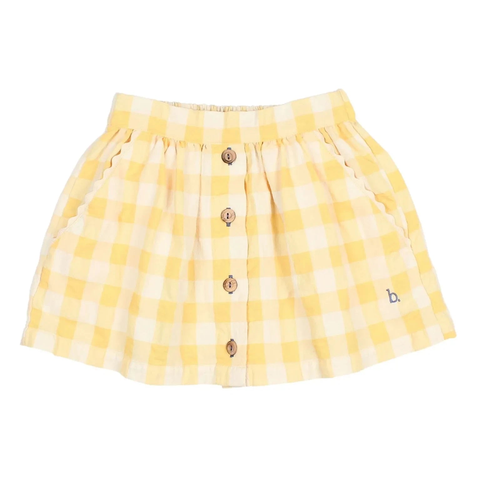 Búho - Falda de seersucker de cuadros vichy | Amarillo