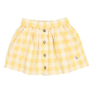 Búho - Falda de seersucker de cuadros vichy | Amarillo