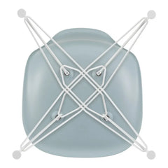Vitra - DSR Silla de plástico - estructura de epoxi blanca - Charles & Ray Eames | Gris azulado