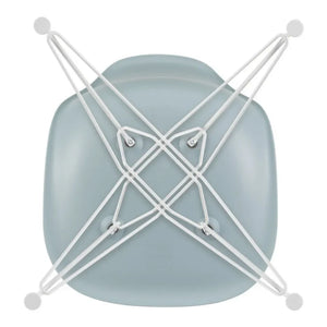 Vitra - DSR Silla de plástico - estructura de epoxi blanca - Charles & Ray Eames | Gris azulado