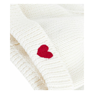 Petit Bateau - Gorro de algodón orgánico con corazones | Blanco