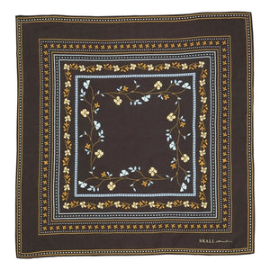 Skall Studio - Pañuelo Cuadrado Estampado Floral | Marrón Oscuro