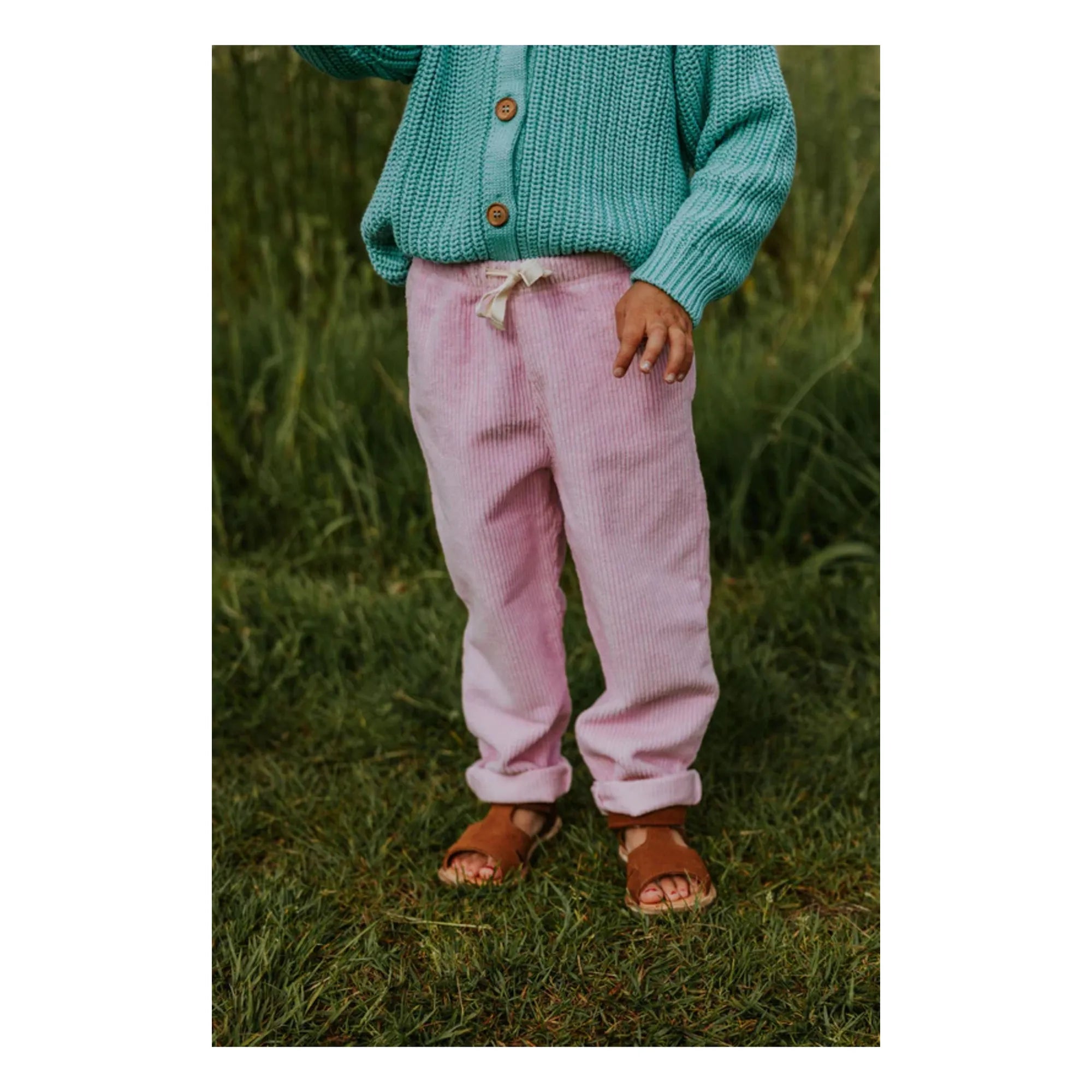 Yuki - Pantalones de pana de algodón | Rosa chicle