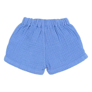 Búho - Pantalón corto de muselina de algodón | Azul claro