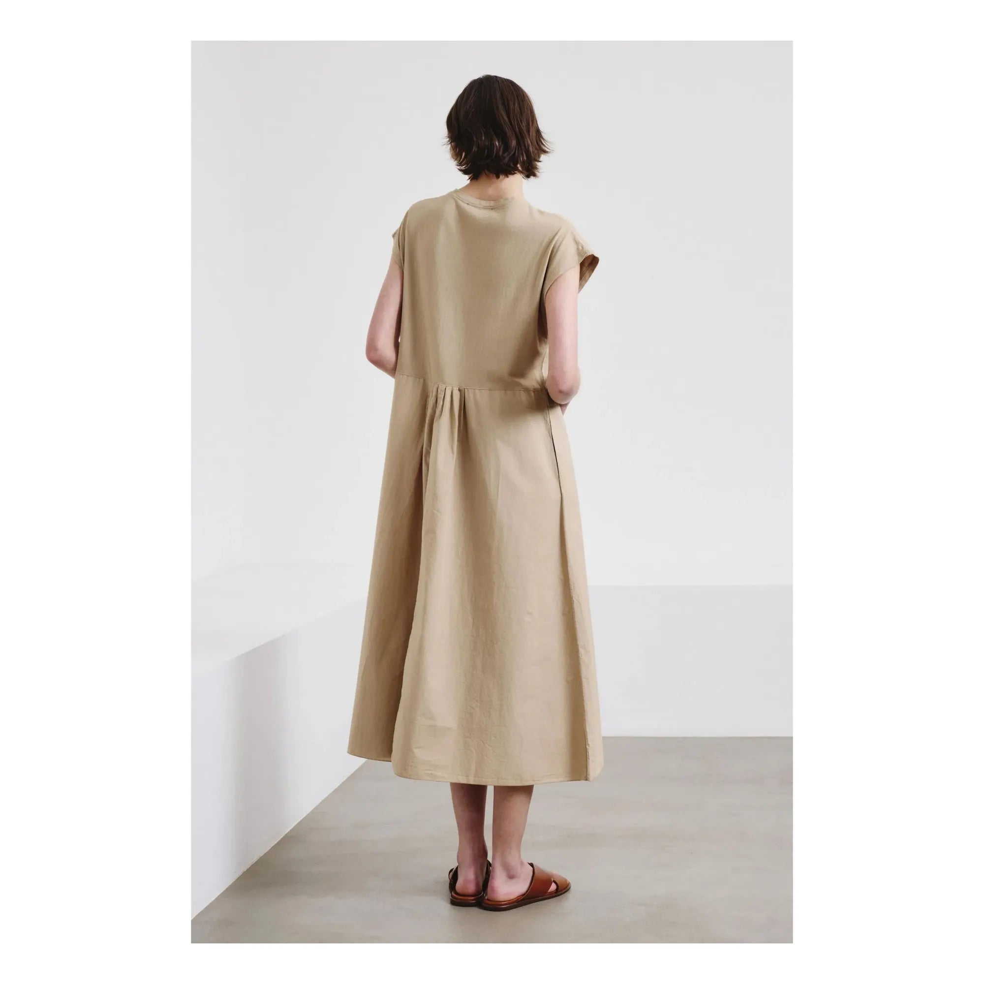 Pomandère - Vestido de punto de algodón | Beige